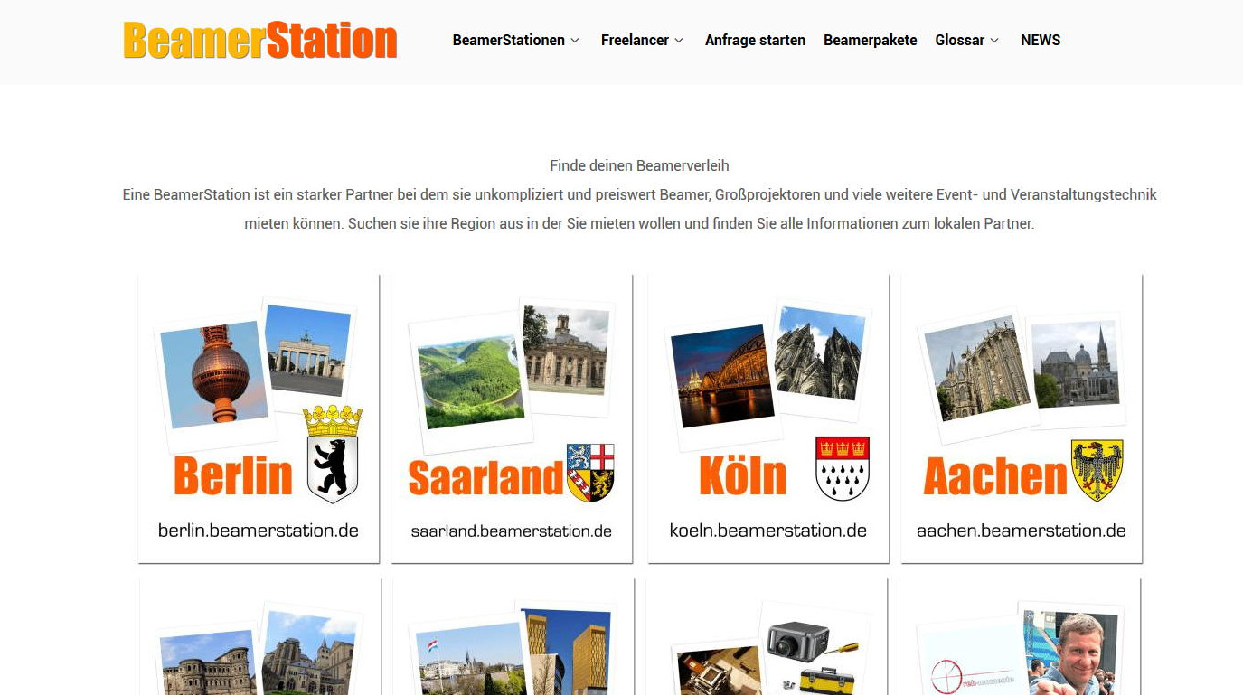 BeamerStation von der Webseite zum Vermieter-Netzwerk